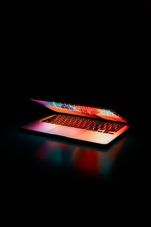 a glowing laptop screen