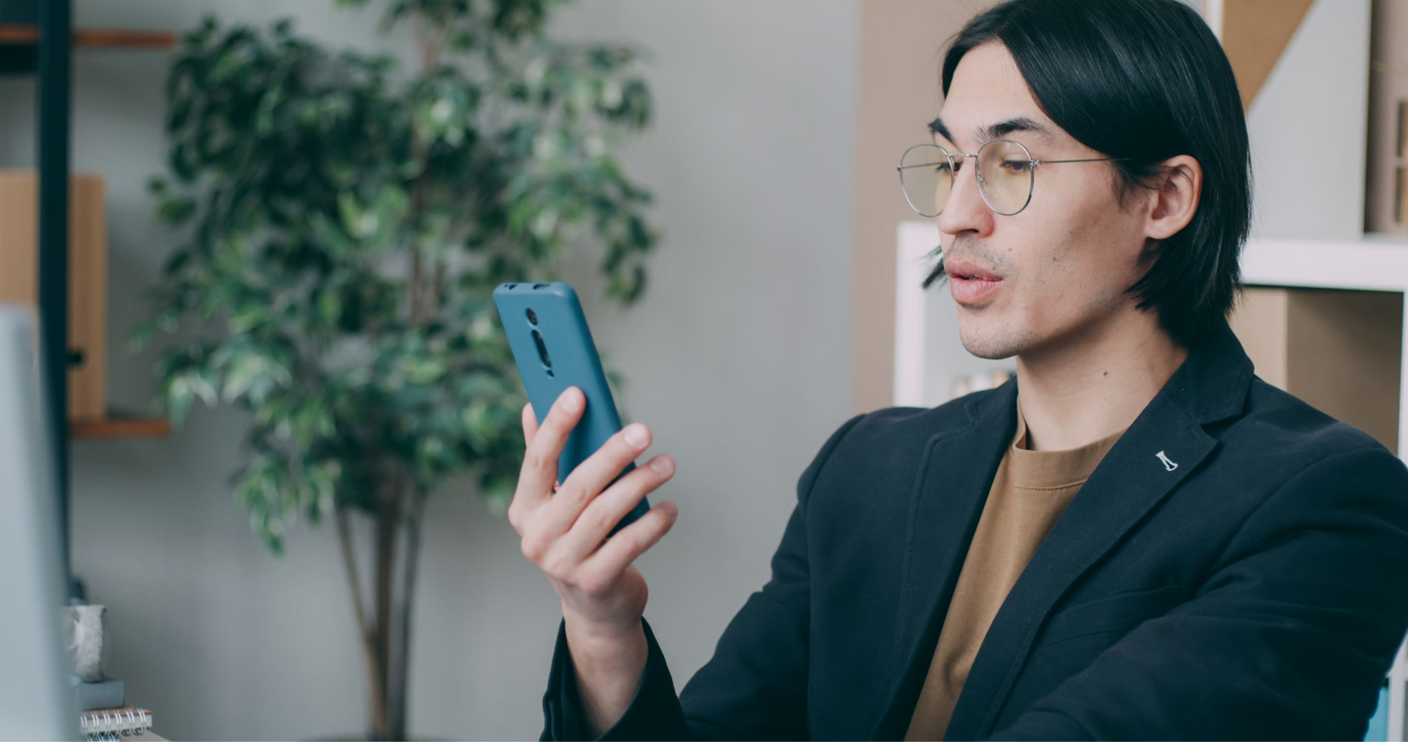 A person using their phone