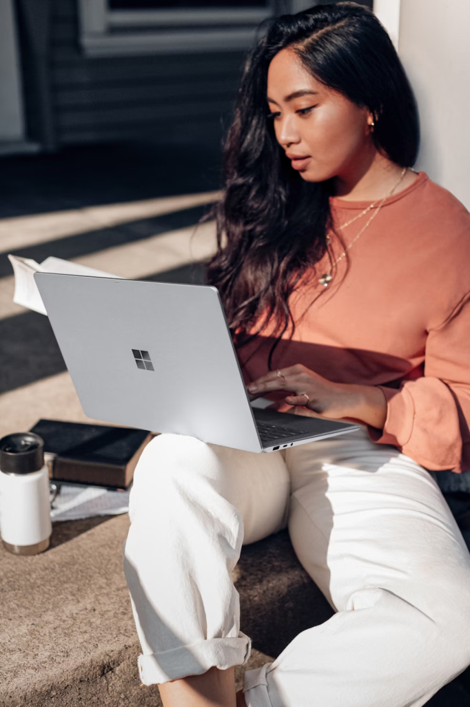 A woman on her laptop