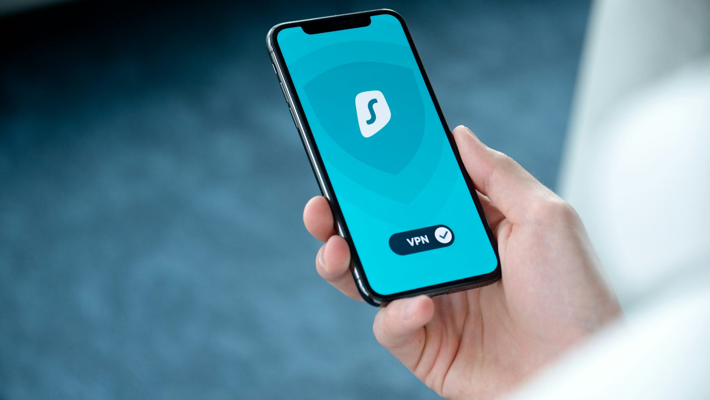 A logo for a VPN on a phone