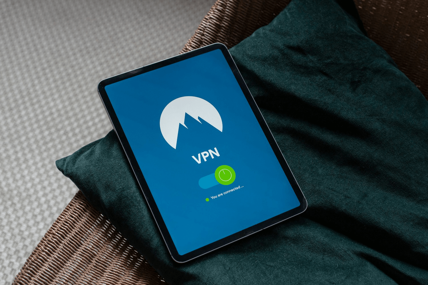 A logo for a VPN on a phone 