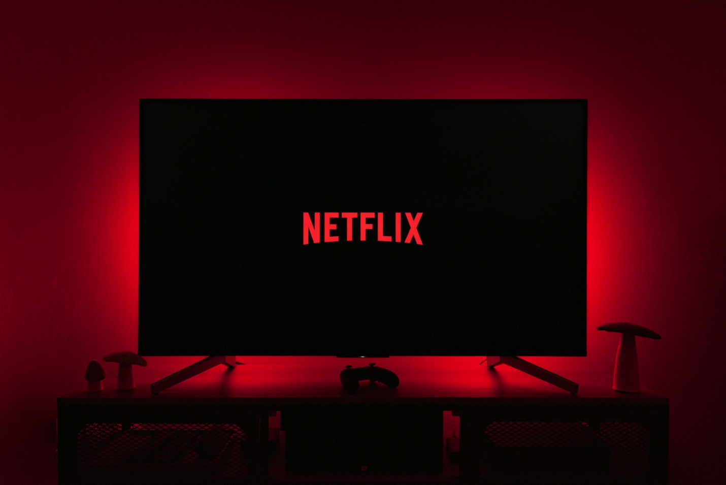 A TV screen with the Netflix logo 